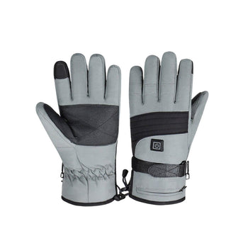 Gants chauffants gris avec doigts libres et chauffage USB intégré pour moto et outdoor
